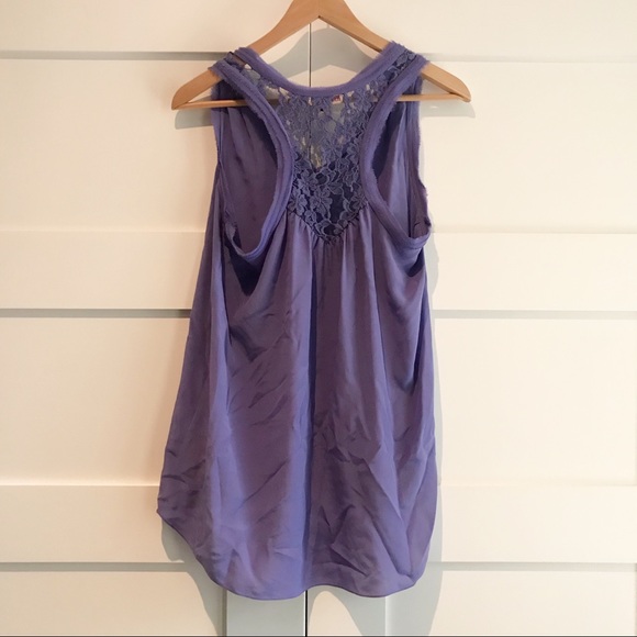Rebecca Taylor lilac racerback lace top - Picture 8 of 11